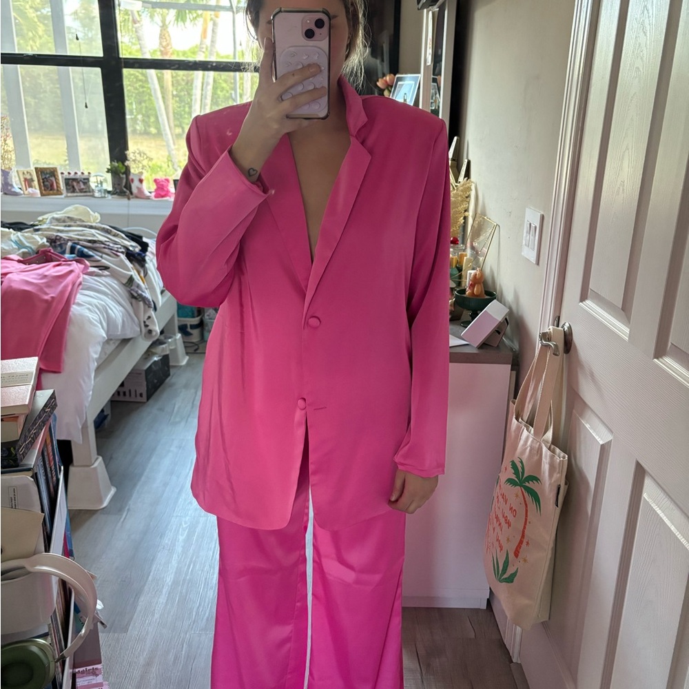 Nastygal Pink Blazer and Pants Set